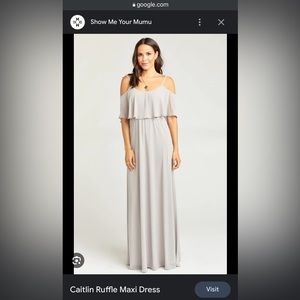 Show Me Your MuMu Caitlin Ruffle Maxi Dress- Size Medium - Gray